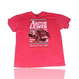 Aaron Lewis Men's 2XL Red Graphic Eagle T-Shirt Patriotic Vintage